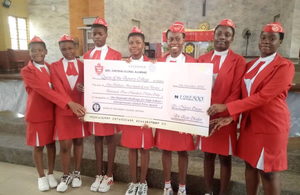 QRC, Onitsha Global Alumnae Association Awards Scholarships to Winners of Diamond Challenge for High School Entrepreneurs, Trainers